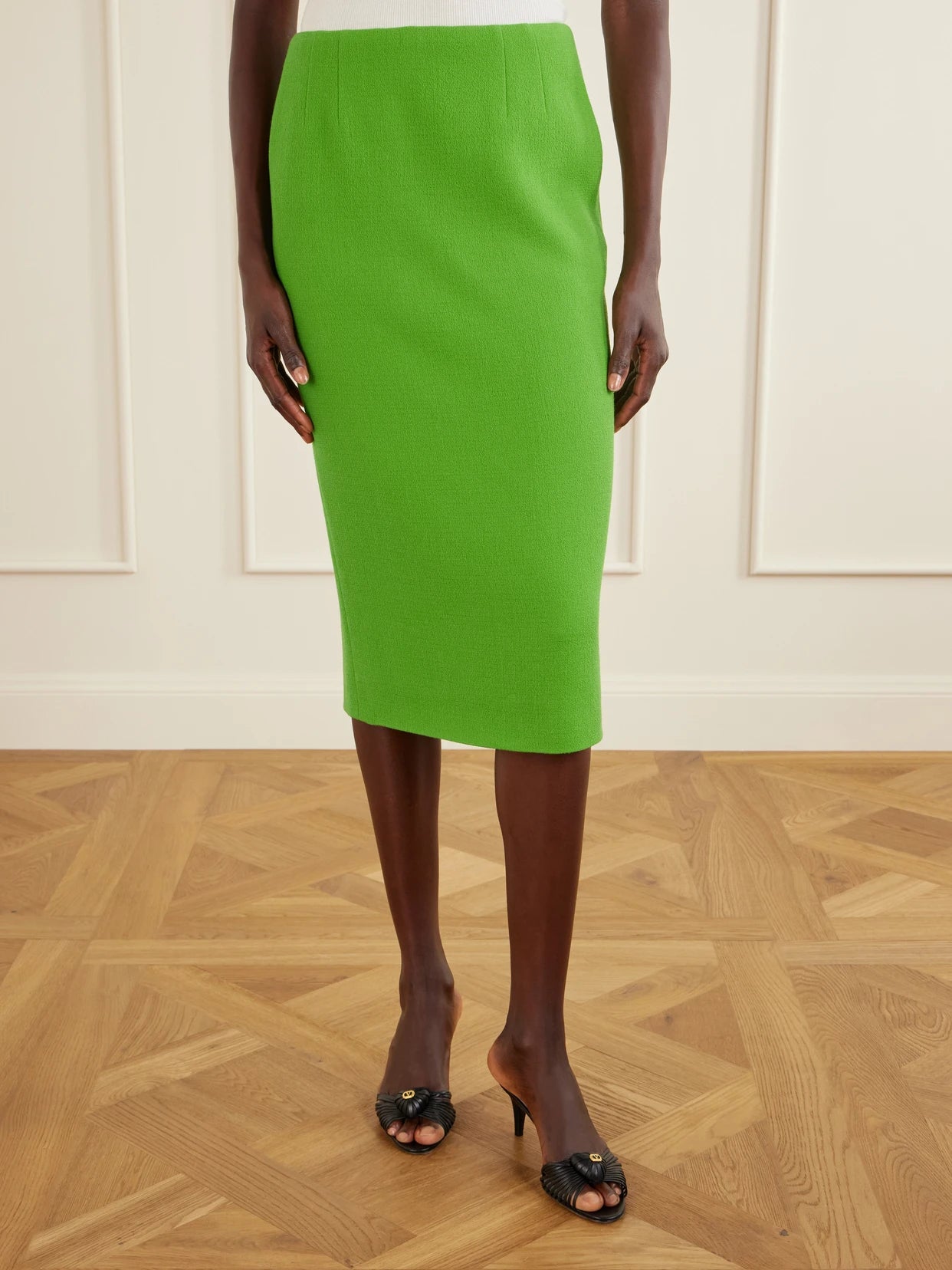 Wool-crepe Midi Skirt