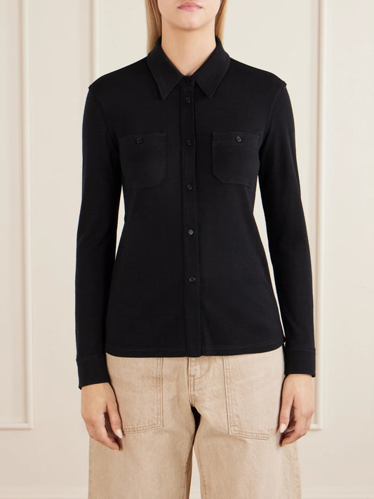 Nili Lotan Ibra Merino Wool Shirt
