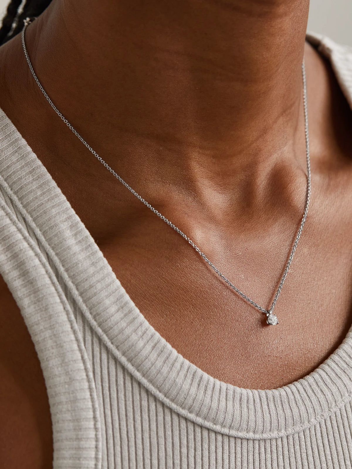 Image of Necklaces. Product name - Classic Platinum Diamond Necklace in Gold colour by brand - De Beers London