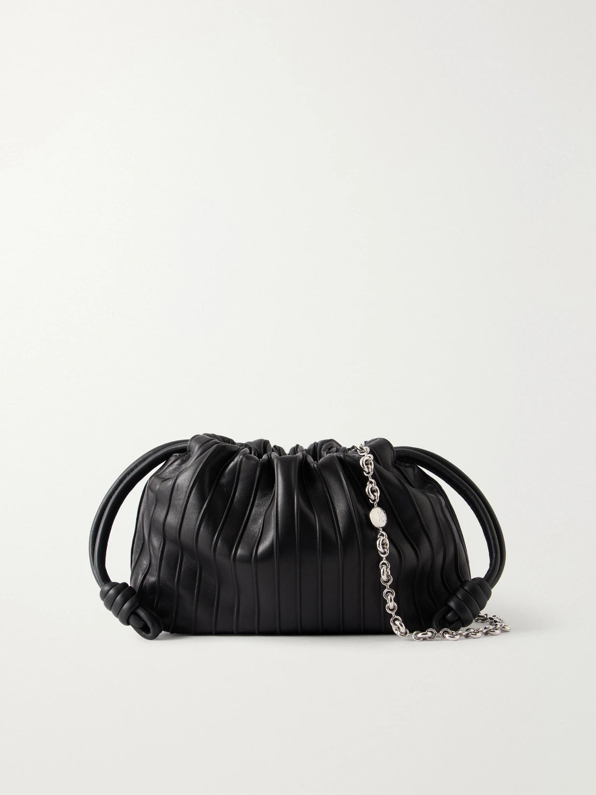 Flamenco Pleated Leather Shoulder Bag