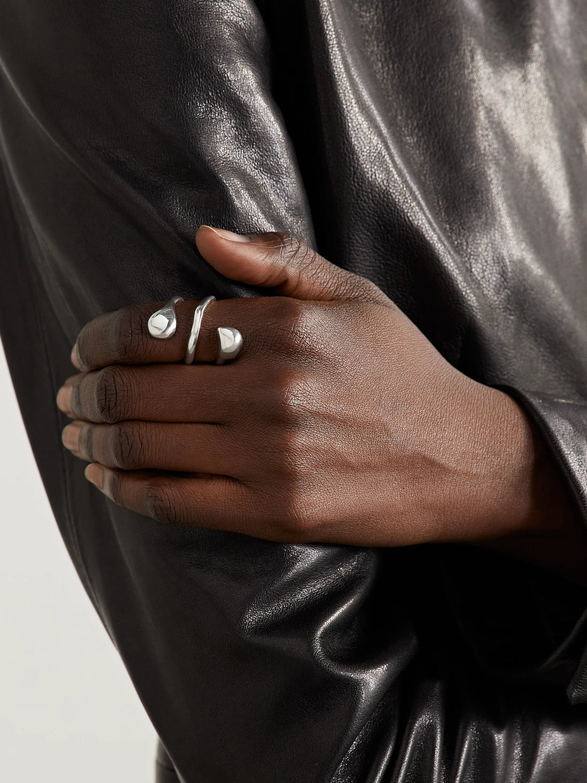Image of Rings. Product name - Dual Flora Recycled Silver Ring in Multi colour by brand - AGMES