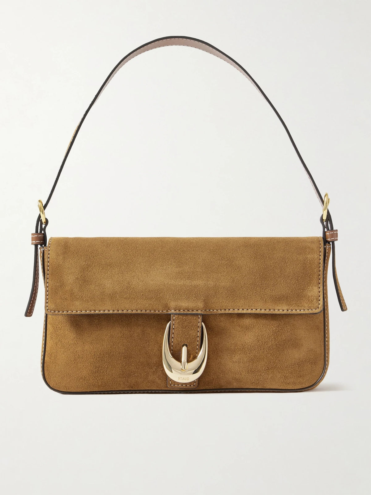 Harlow Buckled Suede Shoulder Bag
