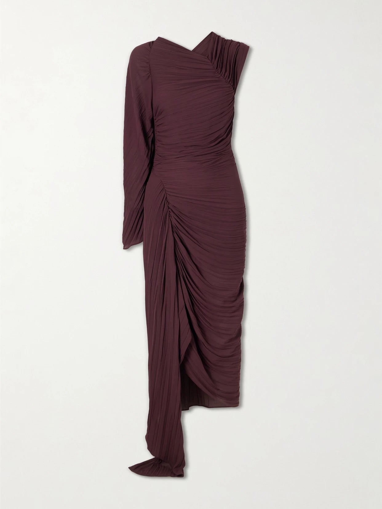 Off-the-shoulder Plissé Midi Dress