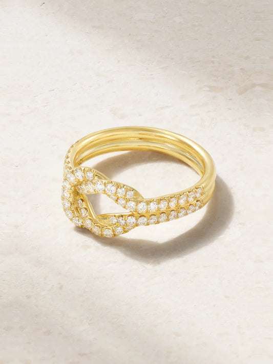 Knot 18-karat Gold Diamond Ring