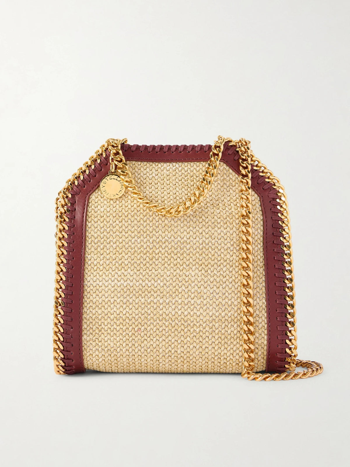 The Falabella Tiny Vegetarian Leather-trimmed Raffia Shoulder Bag