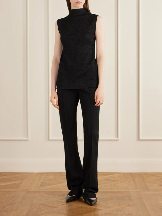 Image of Heels. Product name - Liisa Leather Kitten Pumps in Black colour by brand - The Row