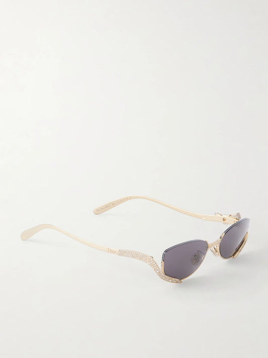 Eyewear Dior Bow B1u Embellished Cat-eye Gold-tone Sunglasses