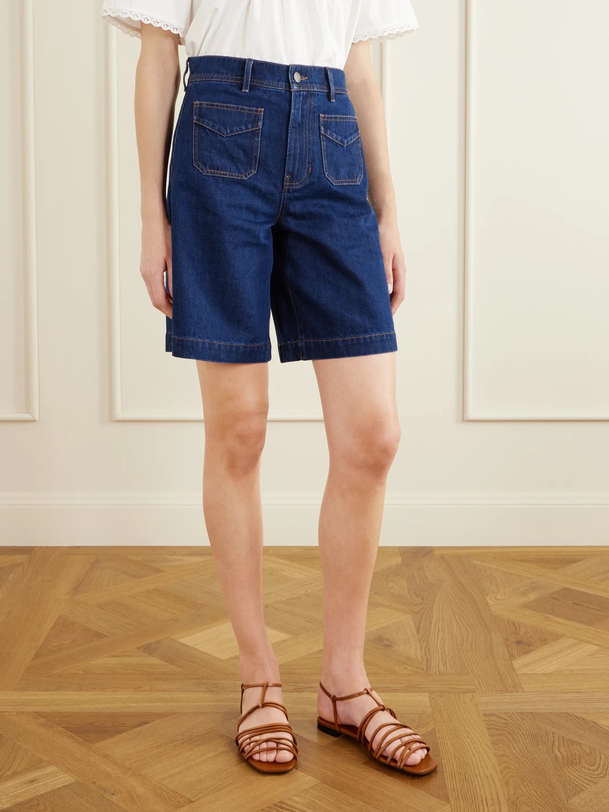 Carter Cotton And Silk-blend Denim Shorts