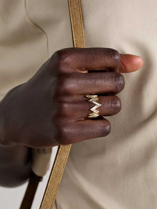 Image of Rings. Product name - Creo 14-karat Gold Diamond Ring in Multi colour by brand - KOLOURS JEWELRY