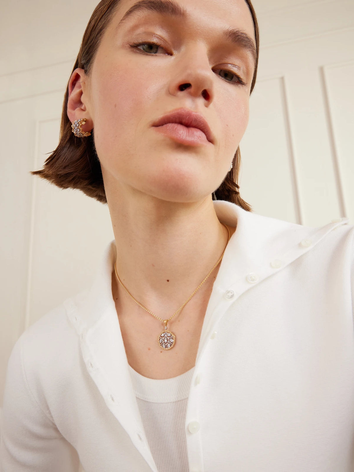 Image of Necklaces. Product name - Ramage 18-karat Yellow And White Gold Diamond Necklace in Multi colour by brand - Buccellati
