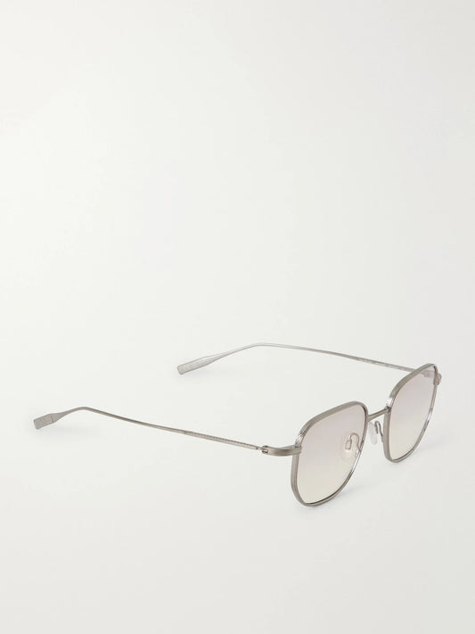 Barton Perreira Revere Square-frame Gunmetal-tone Titanium Sunglasses