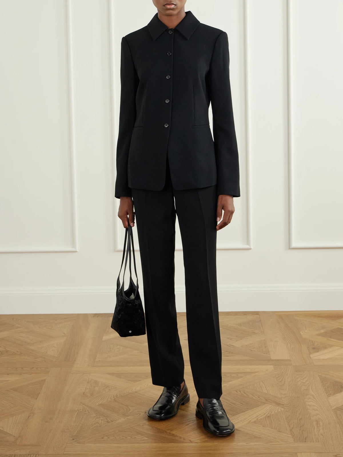 Image of Coats & Jackets. Product name - Crepe Blazer in Black colour by brand - Theory