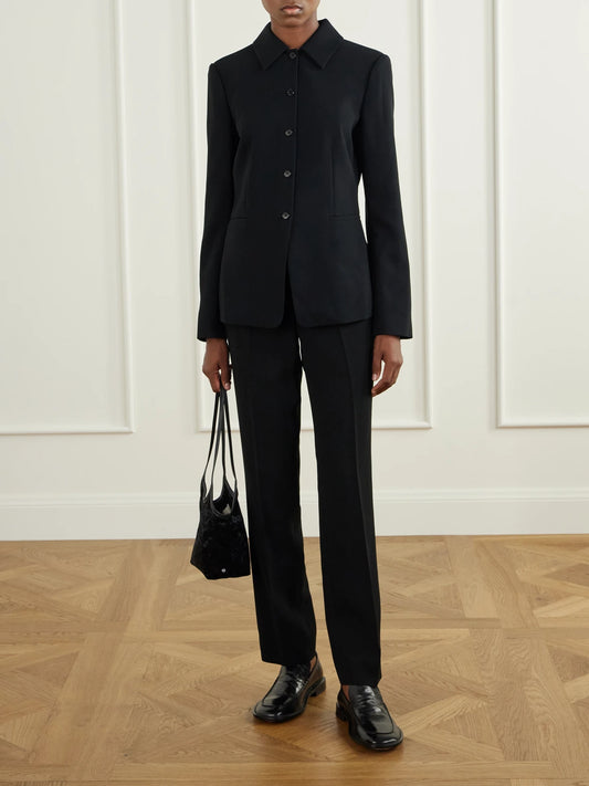 Image of Coats & Jackets. Product name - Crepe Blazer in Black colour by brand - Theory