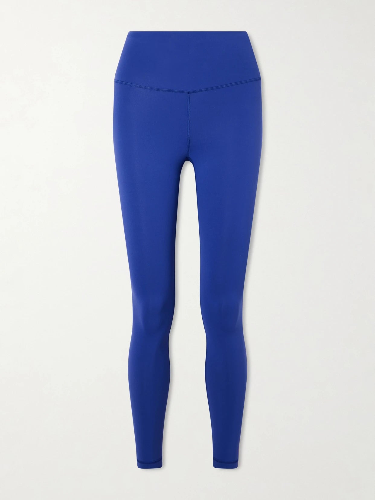 Image of a model wearing Pants. Product name - Wunder Train 25" Everlux High-rise Leggings in Midnight blue colour by brand - lululemon