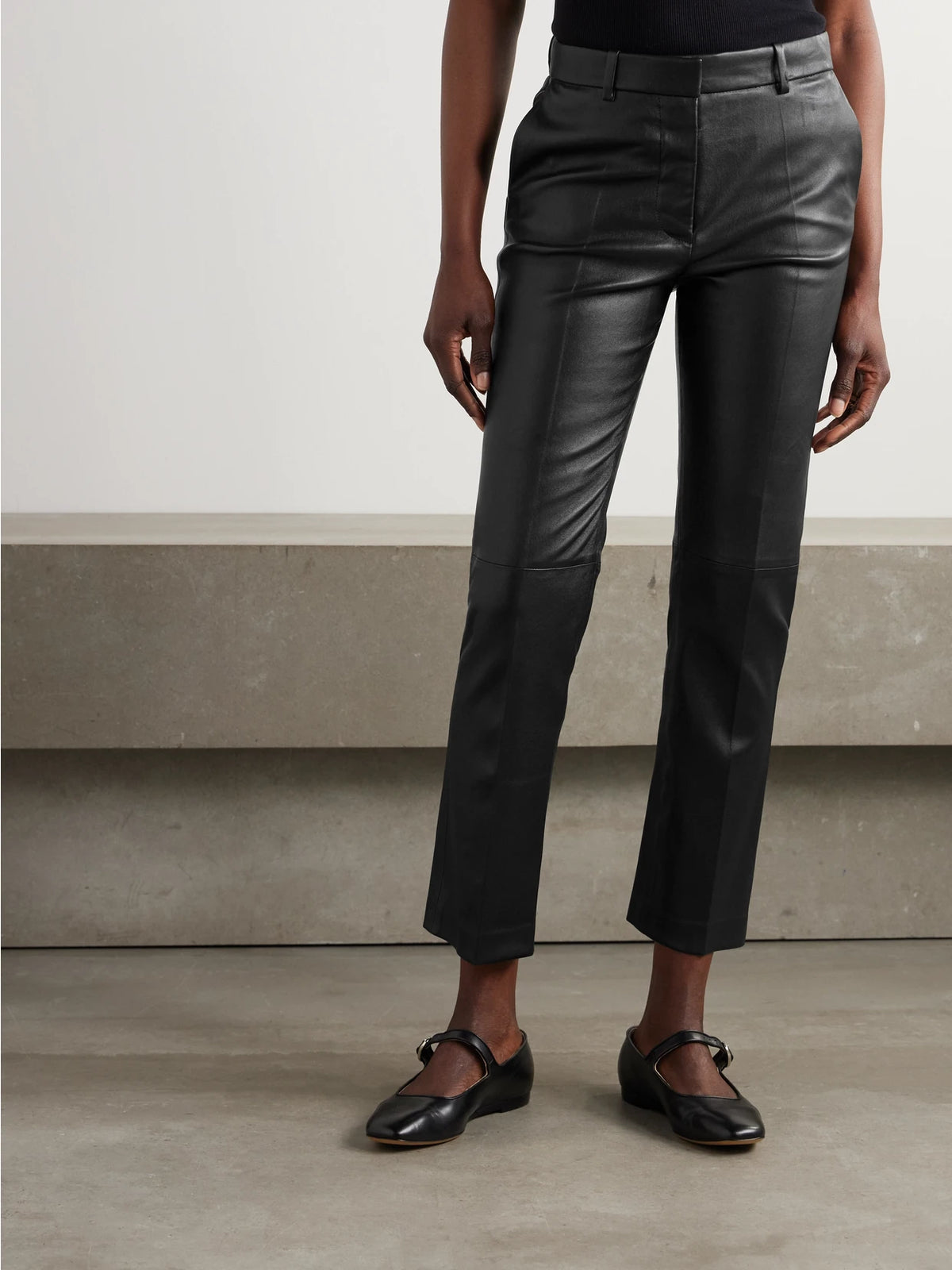 Coleman Leather Slim-fit Pants