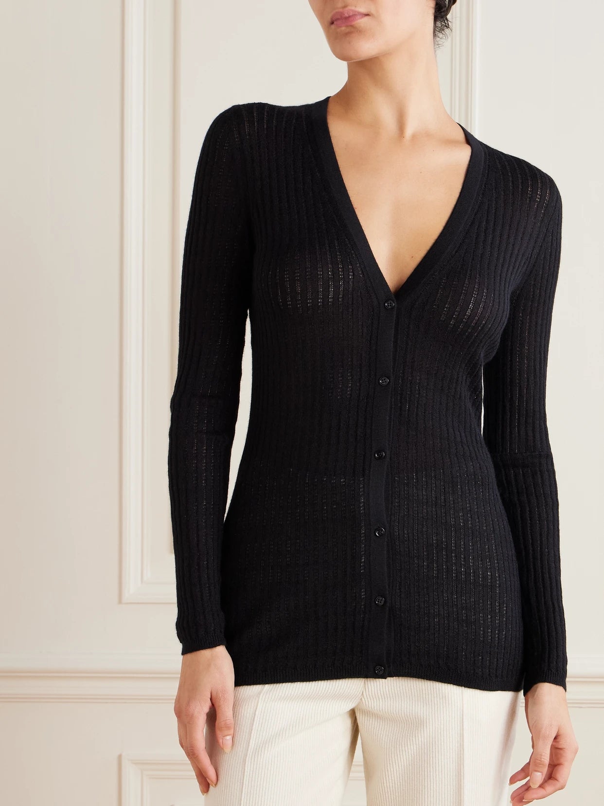 Emma Pointelle-knit Cashmere And Silk-blend Cardigan