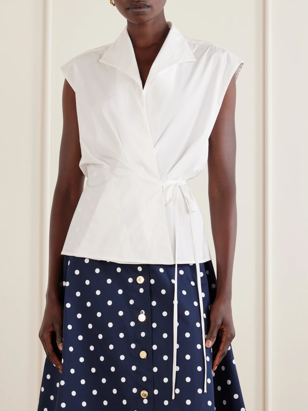Wrap Cotton-blend Shirt
