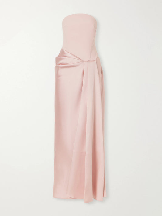 Solace London Seri Strapless Crepe Gown