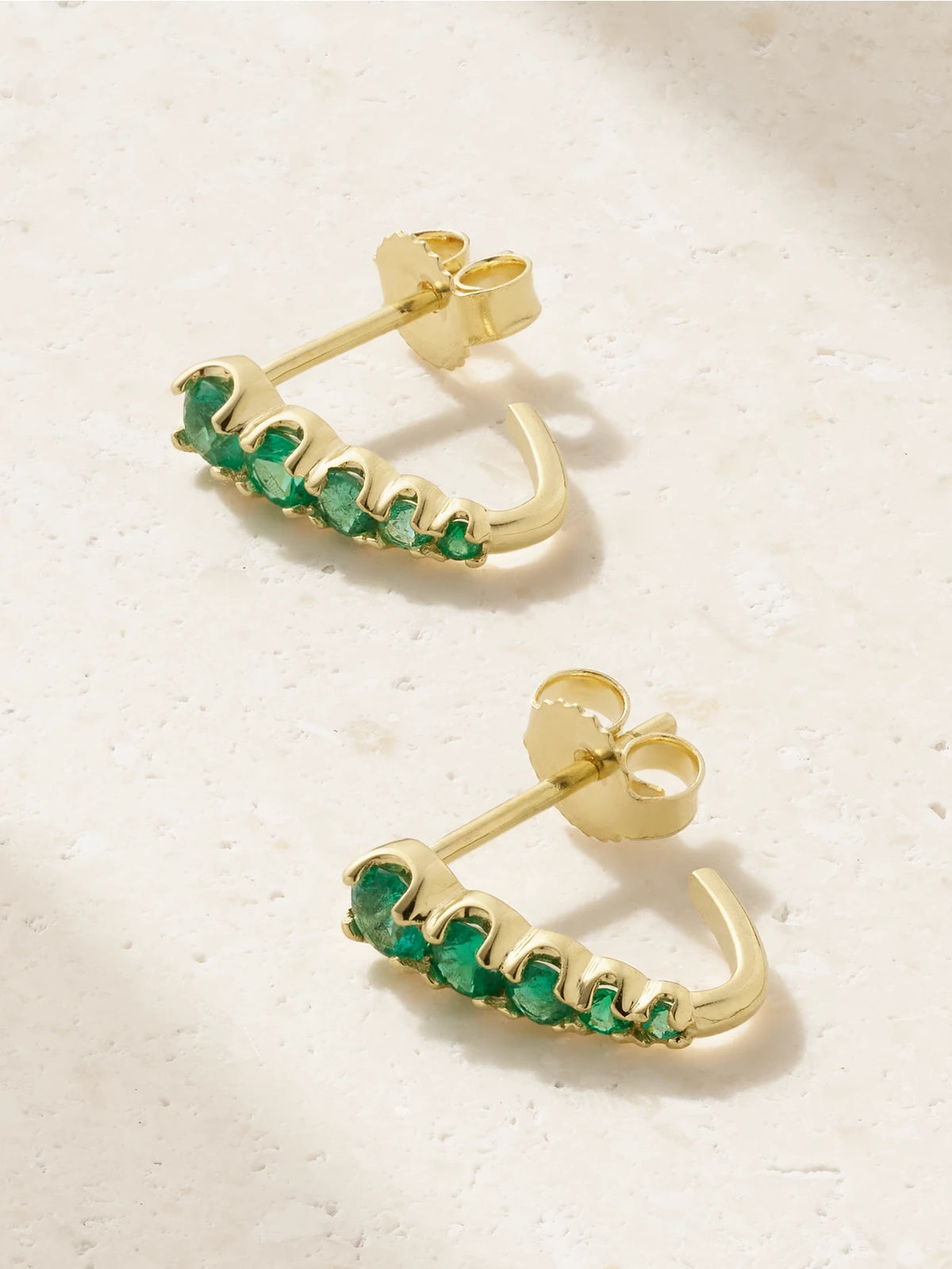 Edith 18-karat Gold Emerald Earrings
