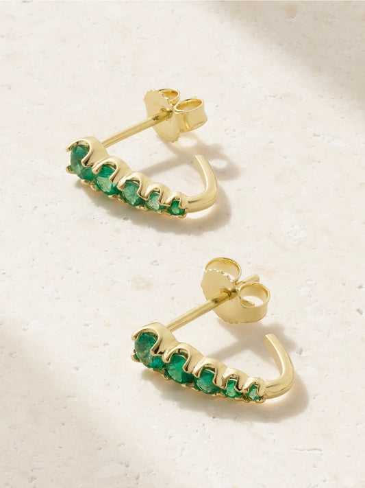 Edith 18-karat Gold Emerald Earrings