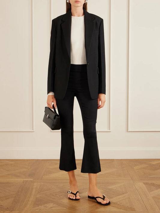 Image of Sandals. Product name - Infradito Embellished Satin Thong Sandals in Black colour by brand - Roger Vivier