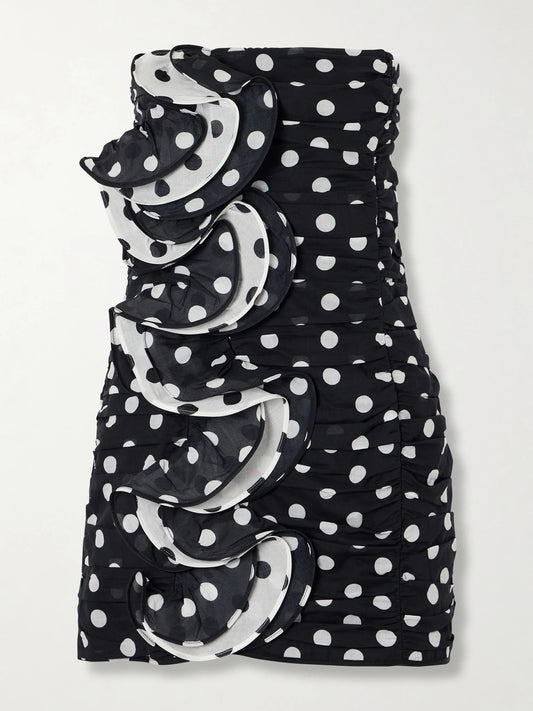 Rocio Ruffled Polka-dot Cotton-blend Voile Mini Dress