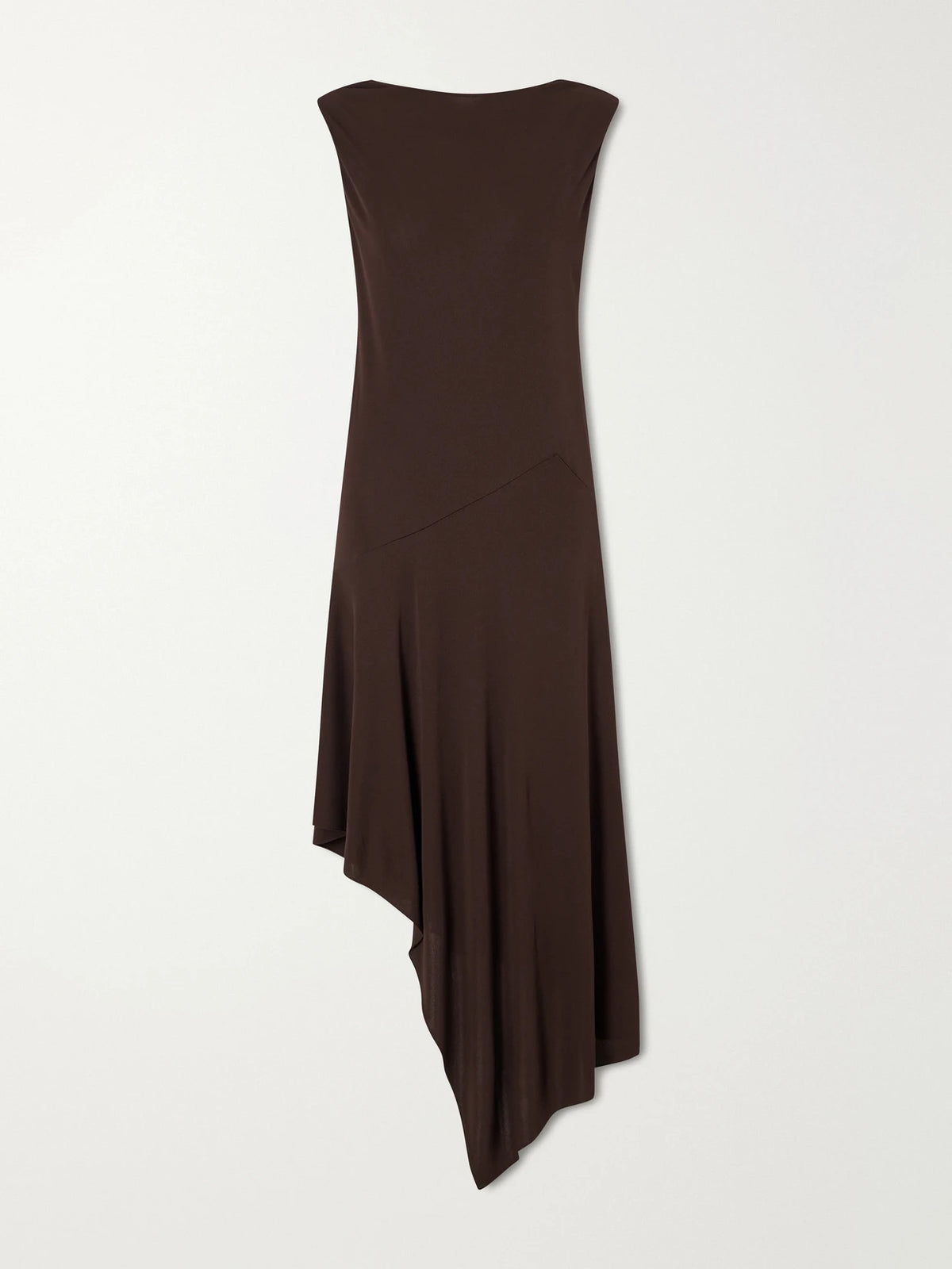 Asymmetric Jersey-crepe Midi Dress