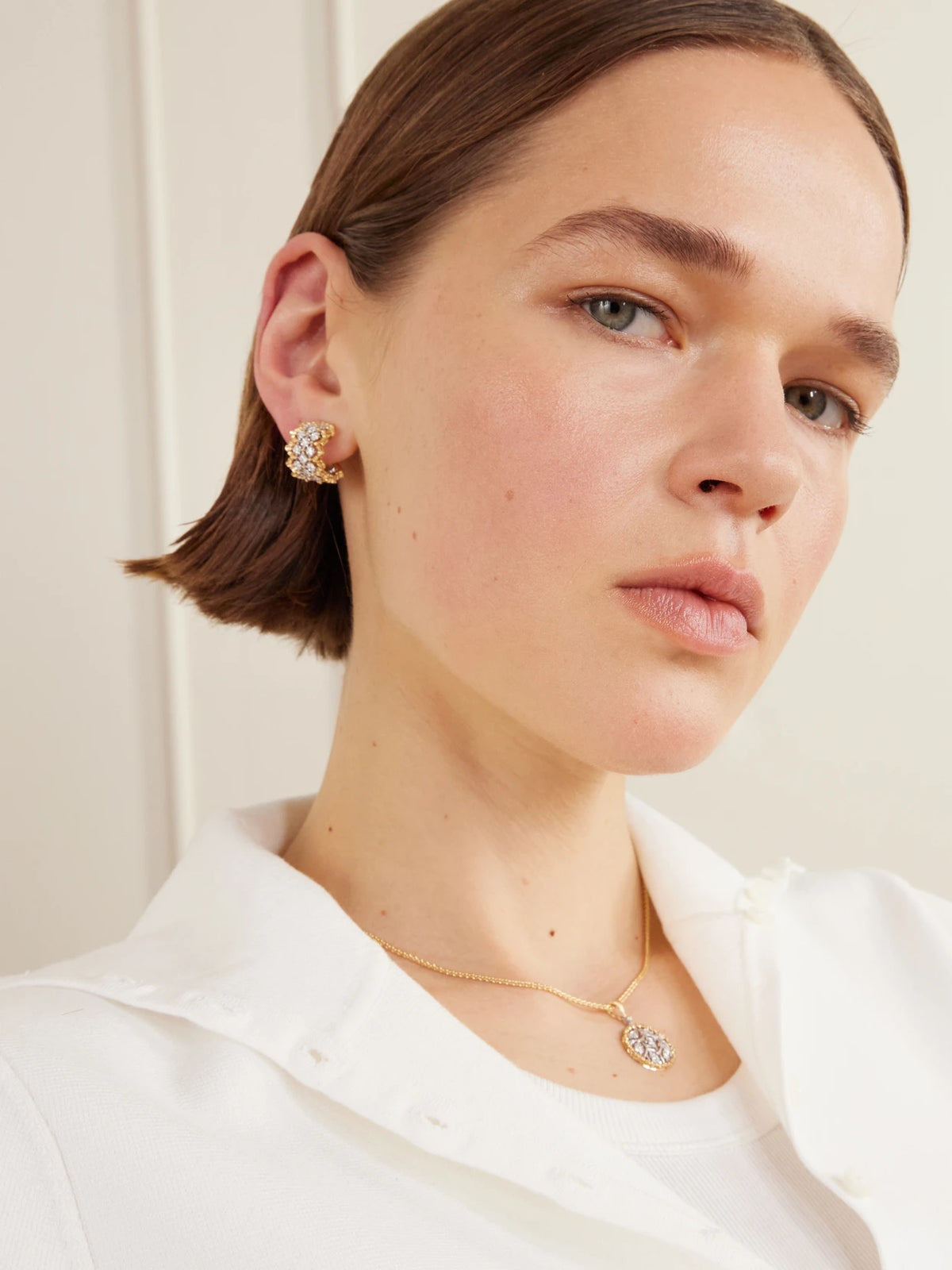 Rombi 18-karat Yellow And White Gold Diamond Earrings
