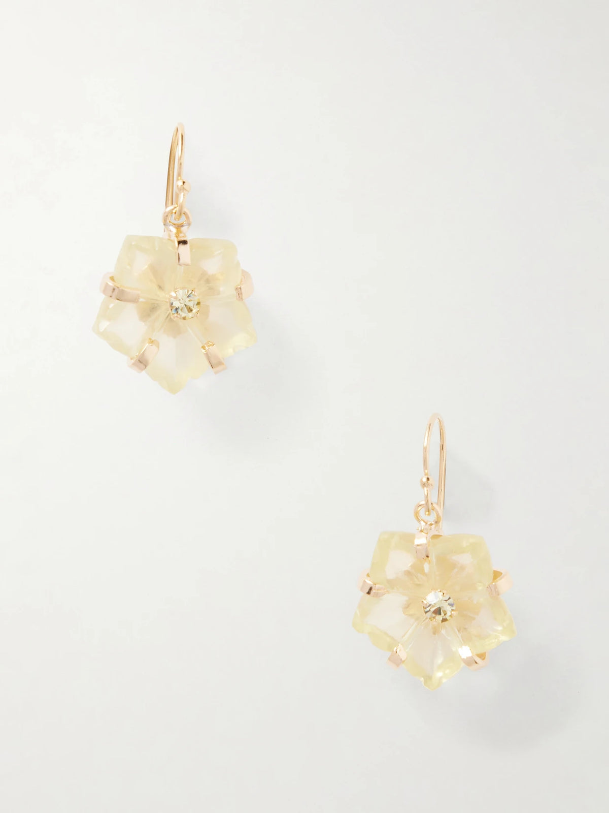 Lyanna Crystal-embellished Gold-tone Quartz Earrings