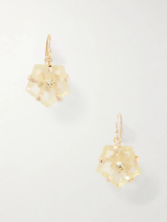 Lyanna Crystal-embellished Gold-tone Quartz Earrings