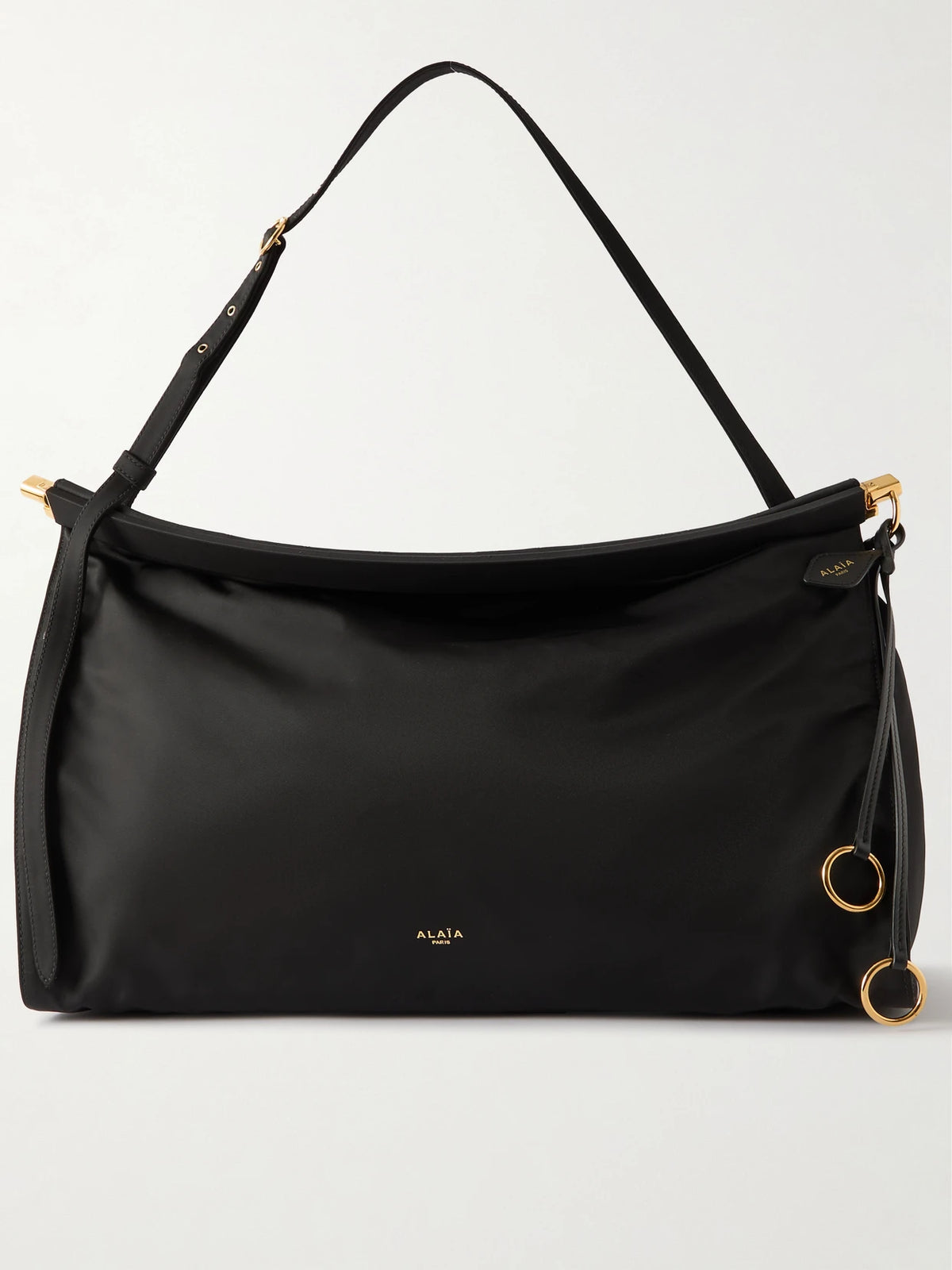 Click E/w Large Leather-trimmed Shell Shoulder Bag