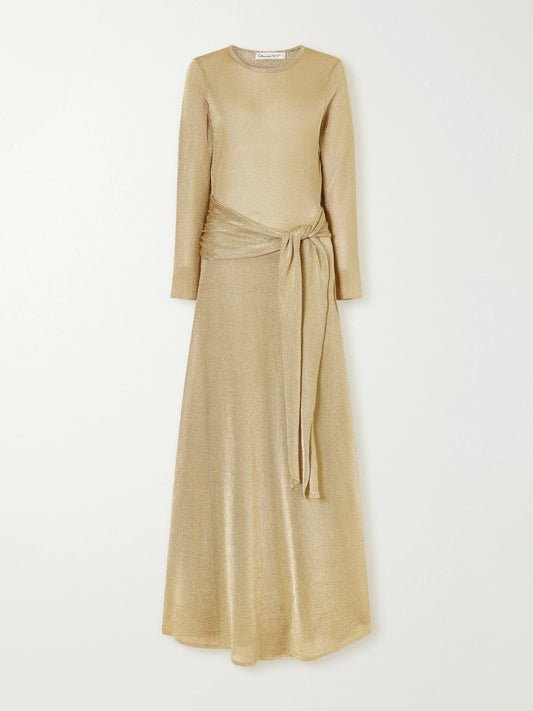 Oscar de la Renta Tie-detailed Knitted Gown