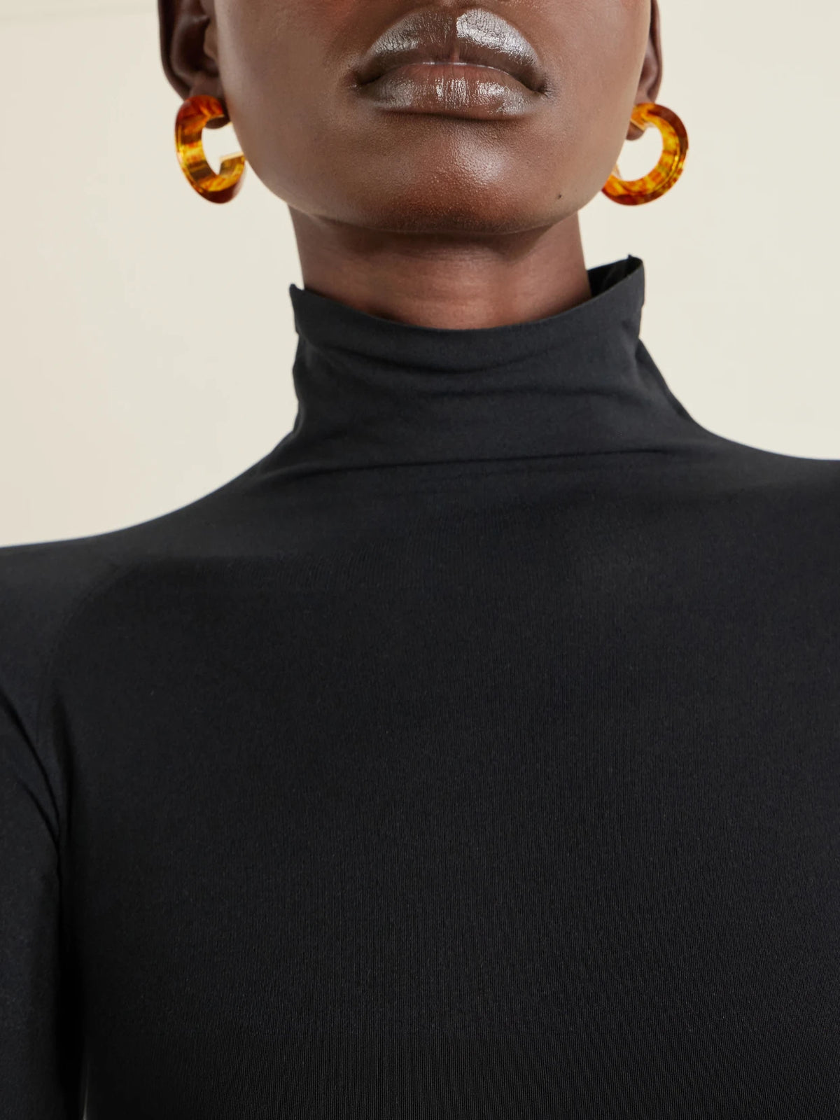 Image of Earrings. Product name - Edge Gold-tone Earrings in Leopard print colour by brand - Alaïa