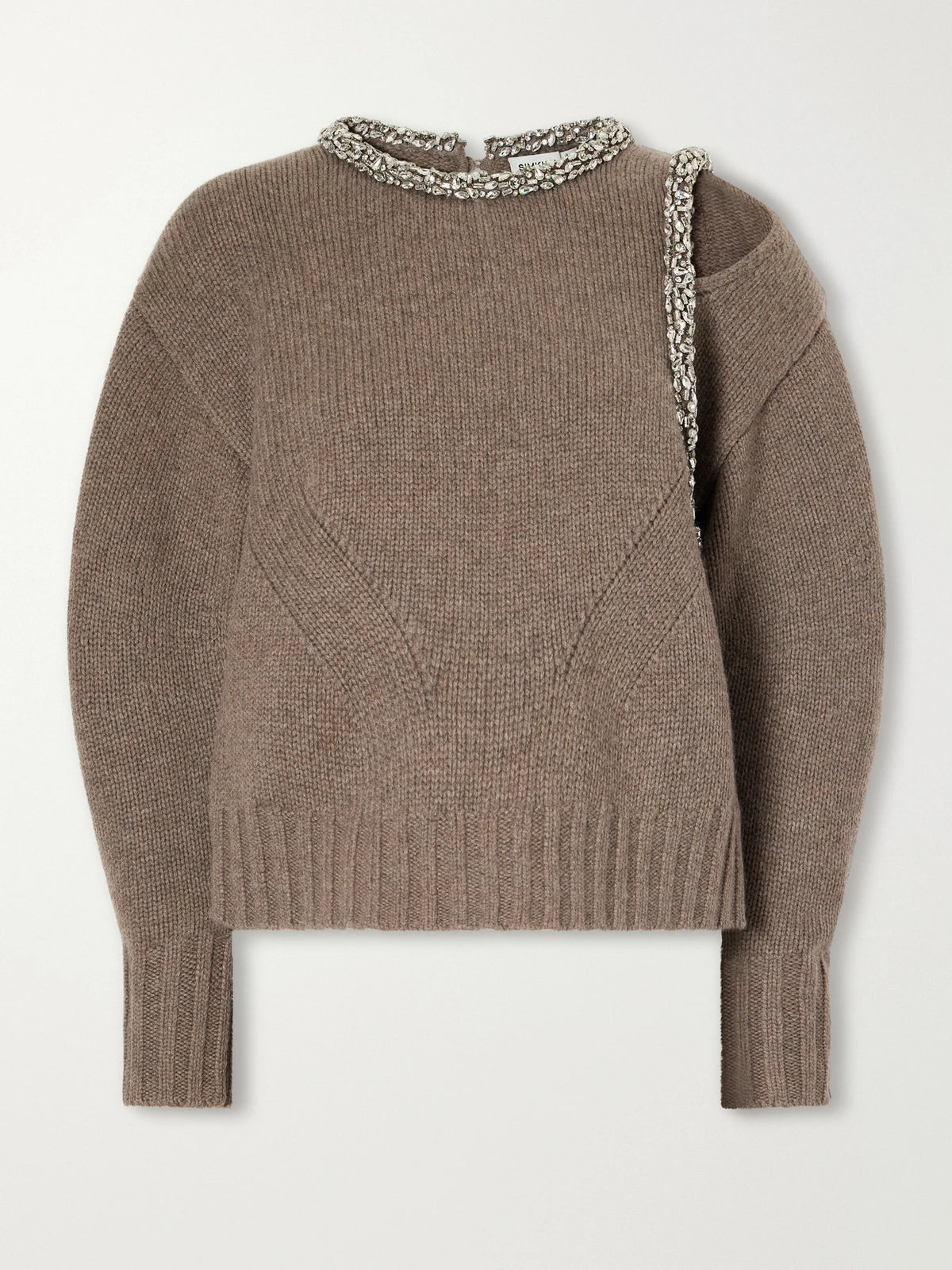 SIMKHAI Monroe Crystal-embellished Wool-blend Sweater