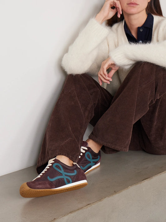 LOEWE Ballet Runner 2.0 Logo-appliquéd Shell, Suede And Leather Sneakers