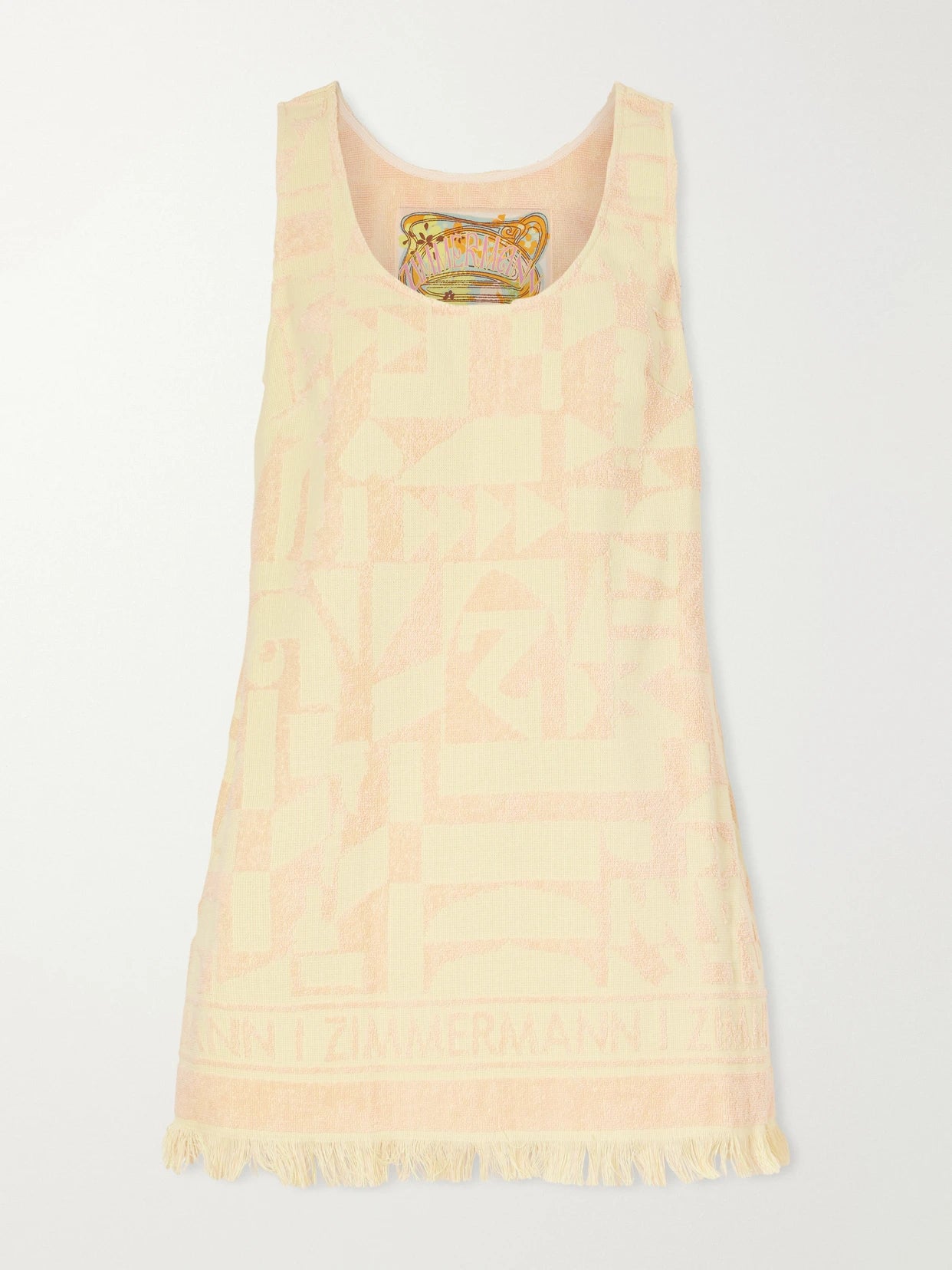Solstice Logo-jacquard Fringed Cotton-terry Mini Dress