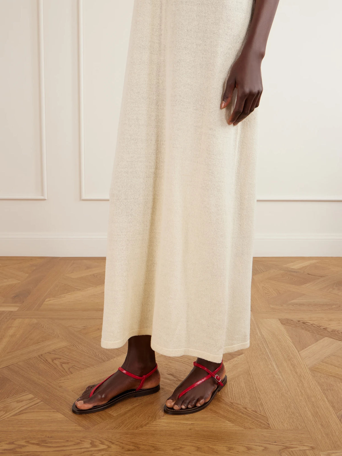 Vassili Snake-effect Leather Flat Sandals