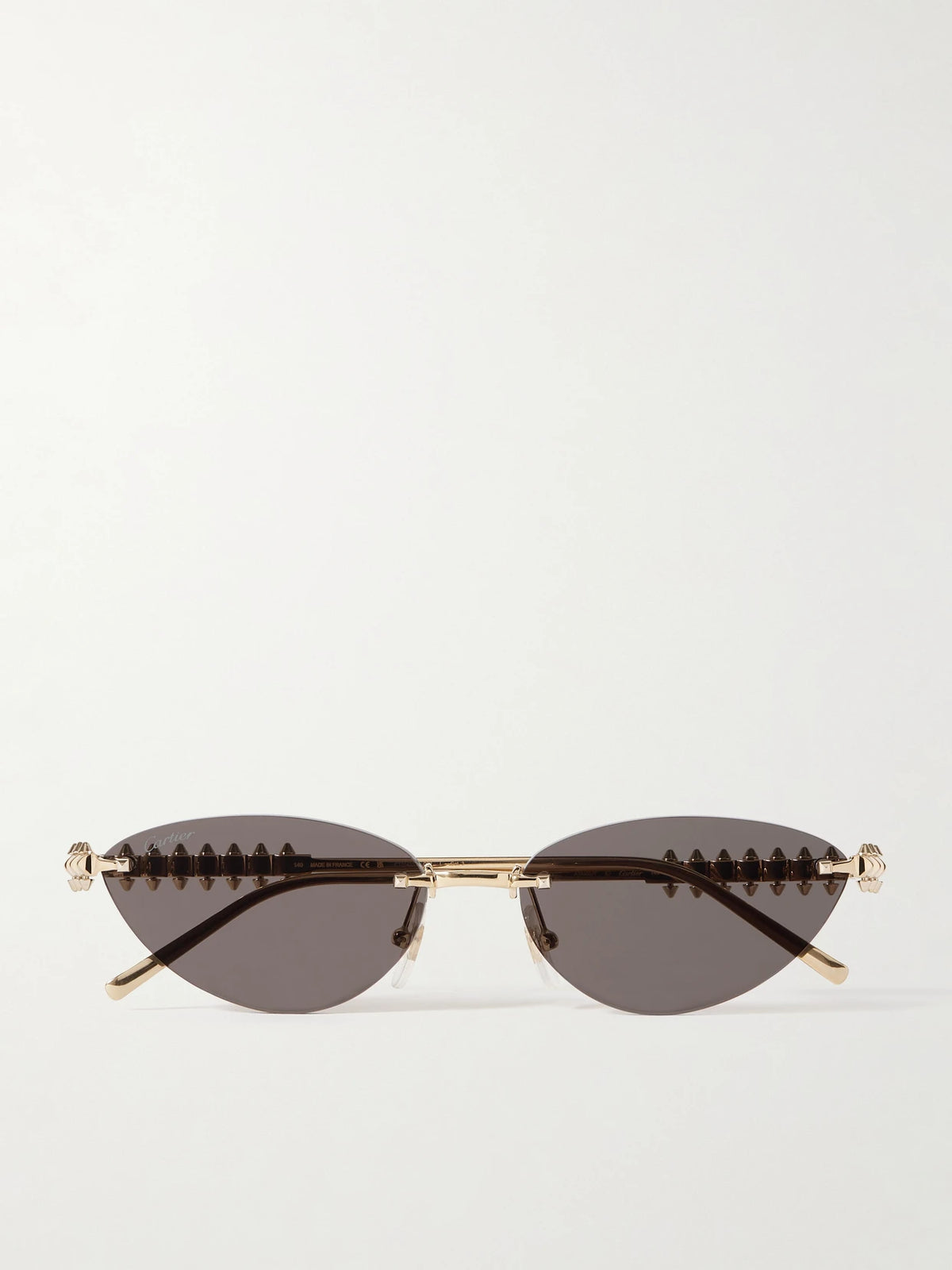 Clash De Cartier Rimless Cat-eye Gold-tone Sunglasses