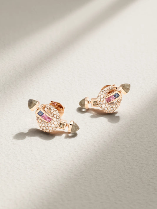 Chakra 18-karat Rose Gold Multi-stone Earrings