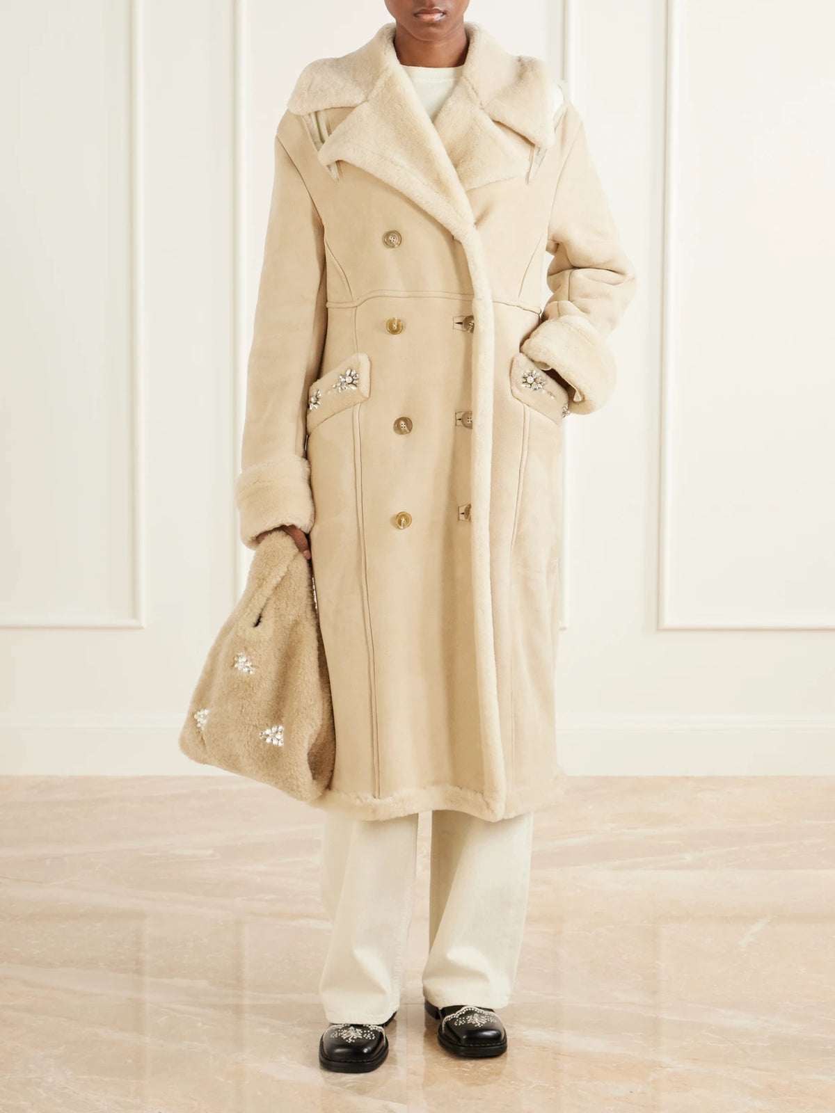 Simone Rocha Shearling-effect Shoulder Bag