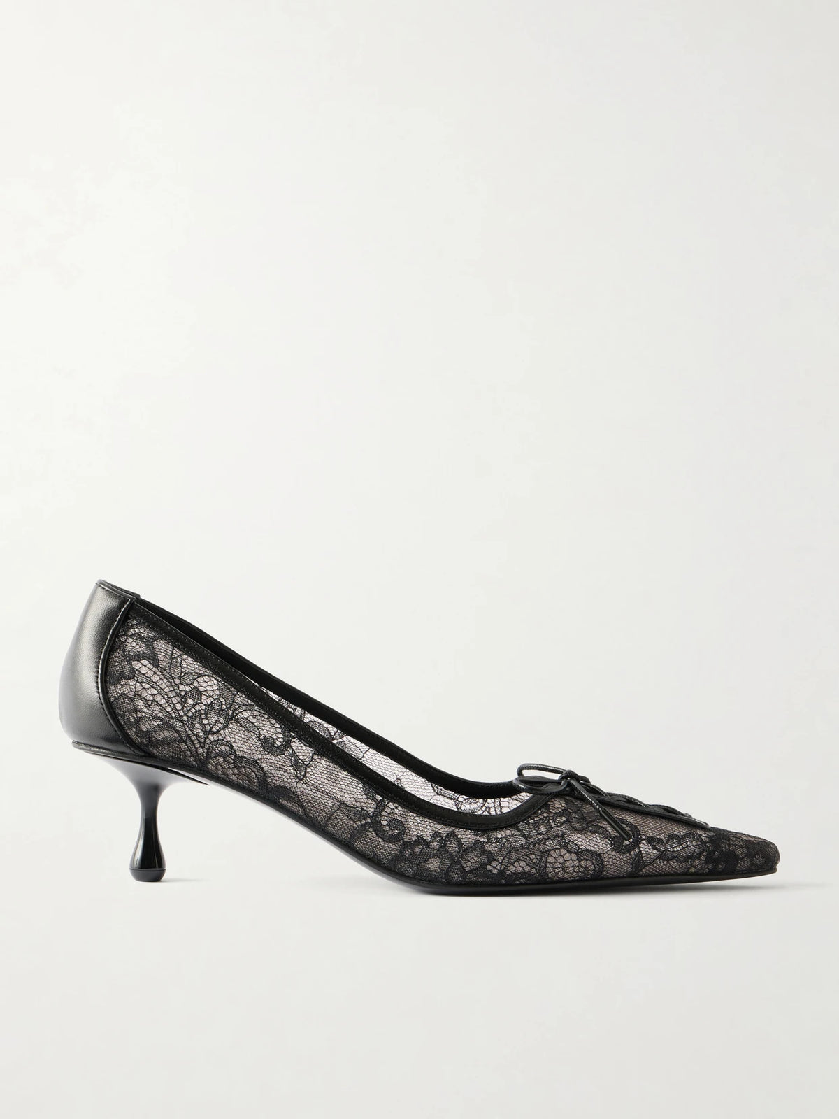 Scarlett 50 Leather-trimmed Lace Pumps