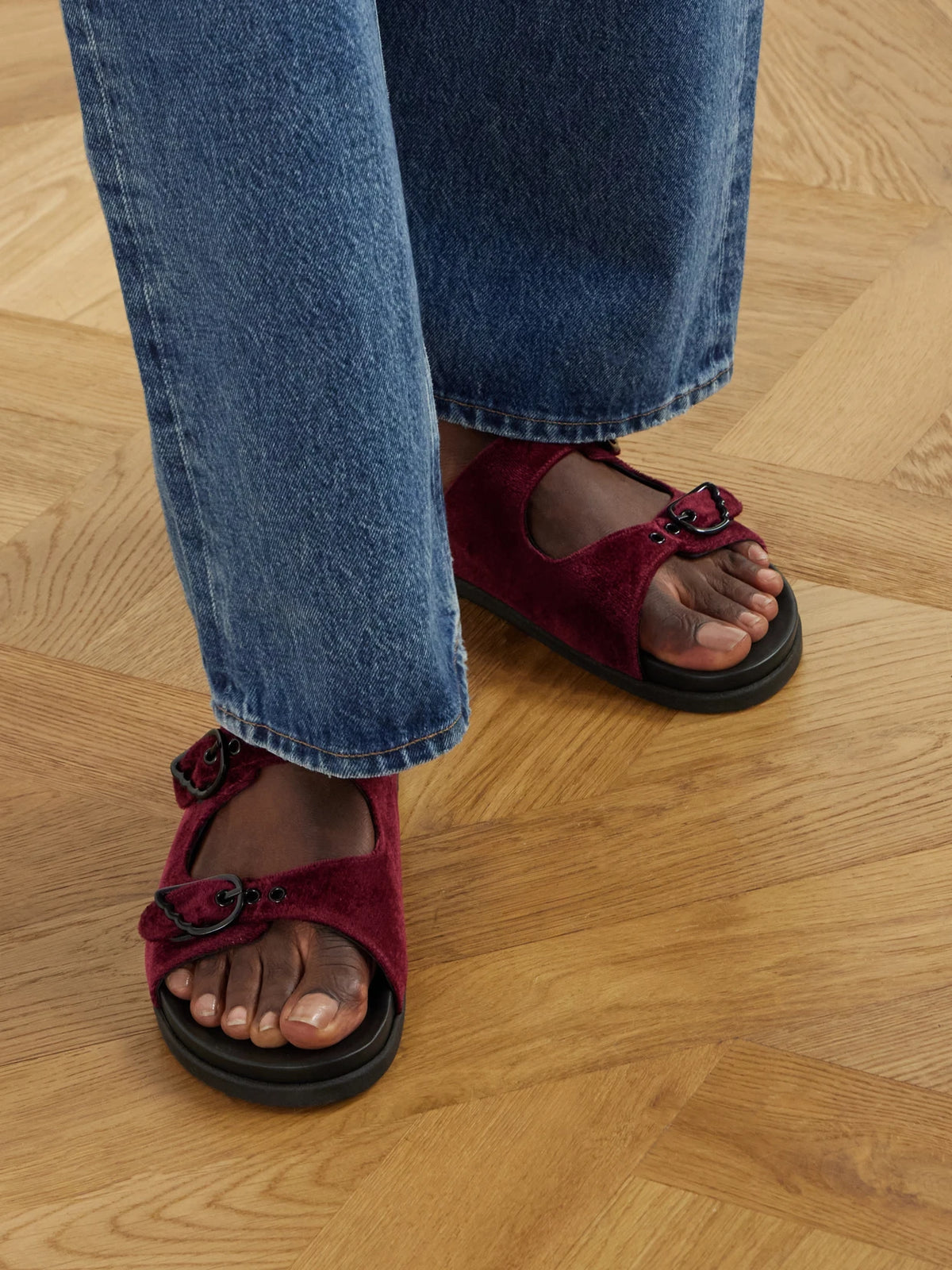Ancient Greek Selestia Velvet Sandals