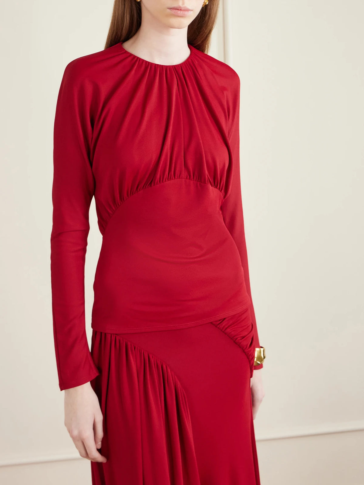 Ruched Chiffon Blouse