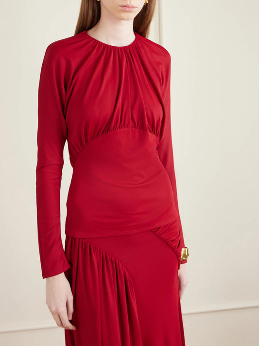 Ruched Chiffon Blouse