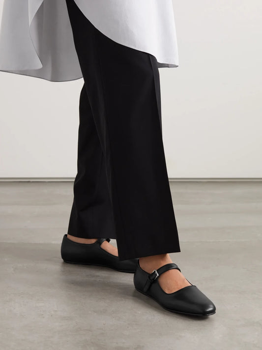 Ava Leather Mary Jane Ballet Flats
