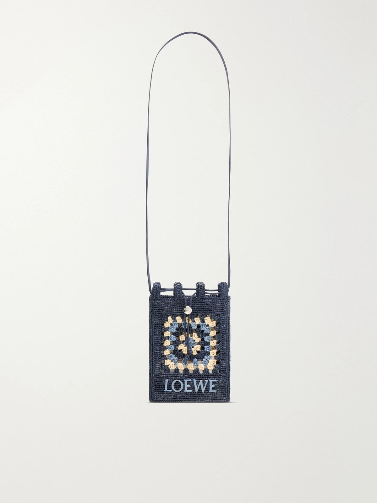 + Paula's Ibiza Logo-embroidered Leather-trimmed Crocheted Raffia Bucket Bag