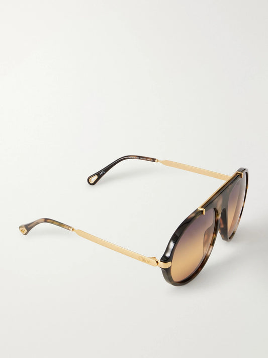 Aly Aviator-frame Acetate Sunglasses