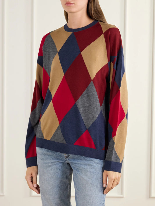 LESET James Argyle Merino Wool Sweater