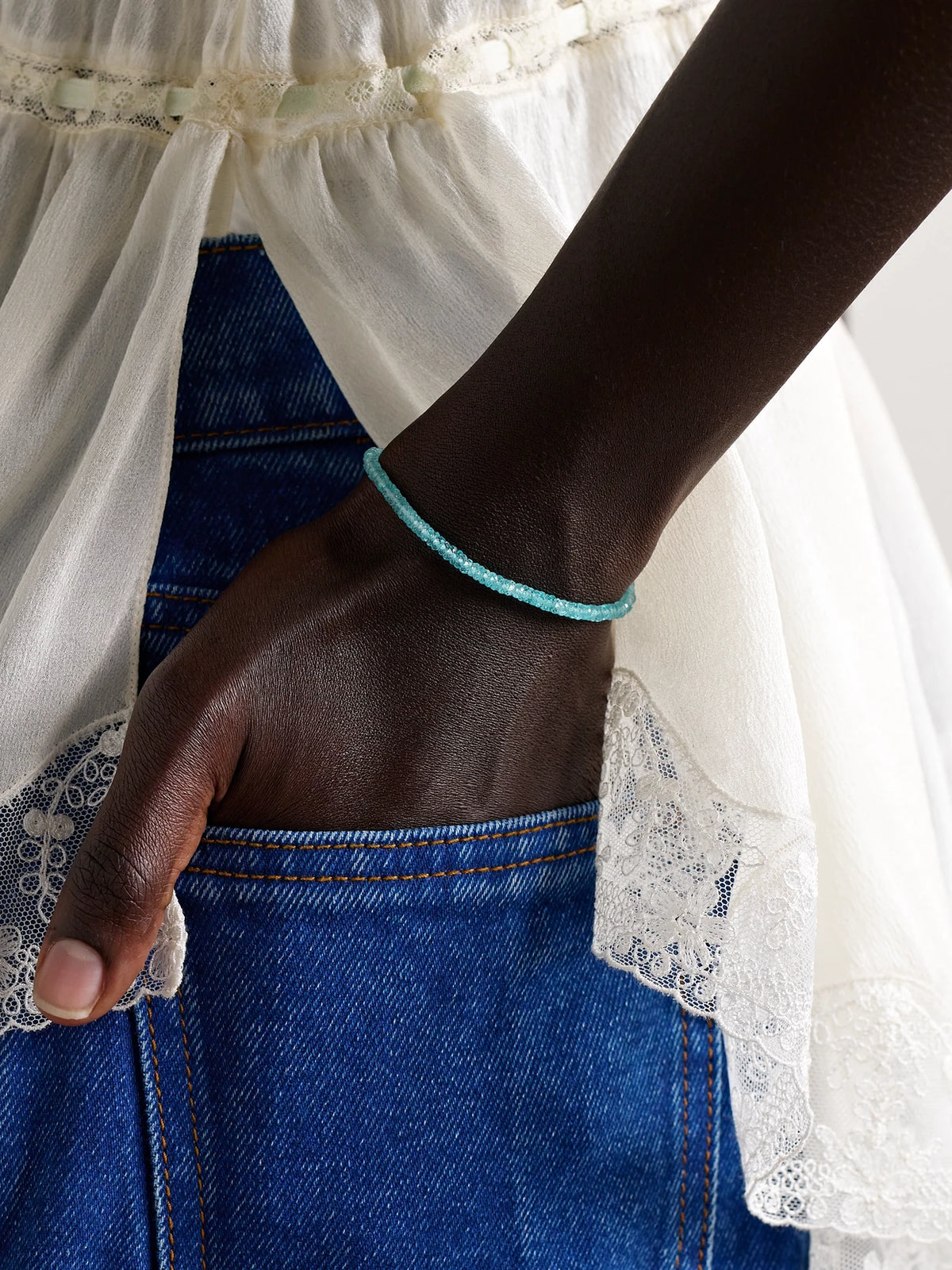 Image of Bracelets. Product name - 14-karat Gold Apatite Bracelet in Multi colour by brand - JIA JIA