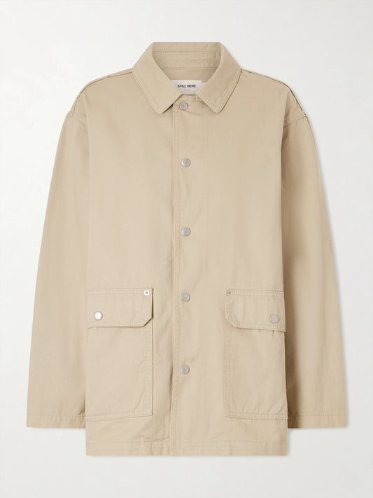 Image of Coats & Jackets. Product name - Barn Cotton Jacket in Beige colour by brand - Still Here
